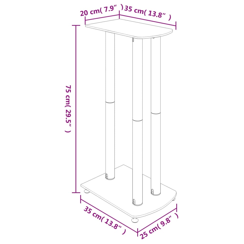 8720845762728_g_en_hd_6 vidaXL Speaker Stands 2 pcs Silver Tempered Glass 3 Pillars Design - Image 8