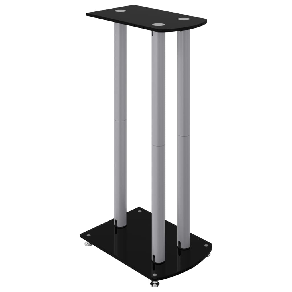 8720845762735_g_en_hd_2 vidaXL Speaker Stands 2pcs Black&Silver Tempered Glass 3 Pillars Design - Image 4