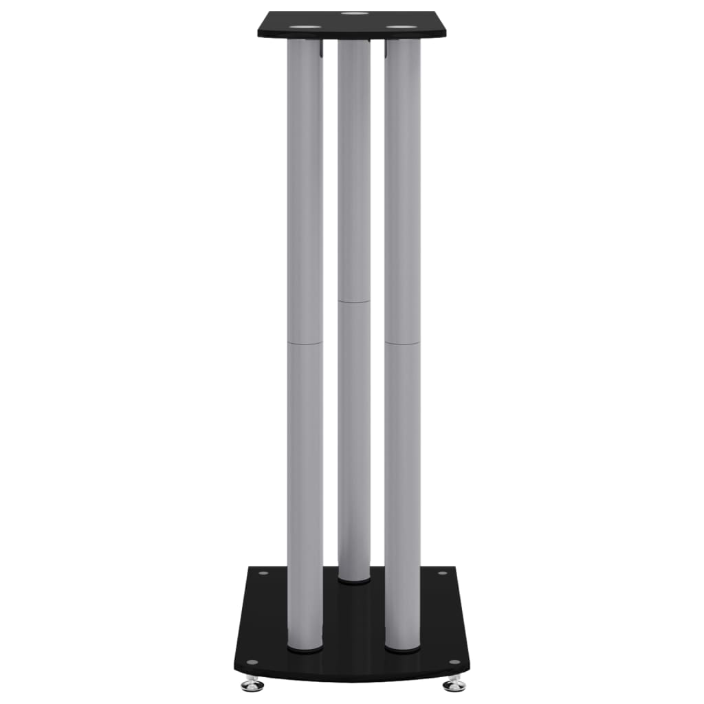 8720845762735_g_en_hd_4 vidaXL Speaker Stands 2pcs Black&Silver Tempered Glass 3 Pillars Design - Image 6