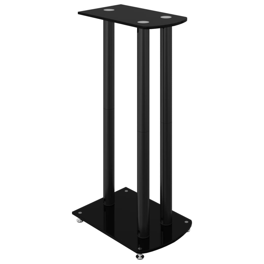 8720845762742_g_en_hd_2 vidaXL Speaker Stands 2 pcs Black Tempered Glass 3 Pillars Design - Image 4