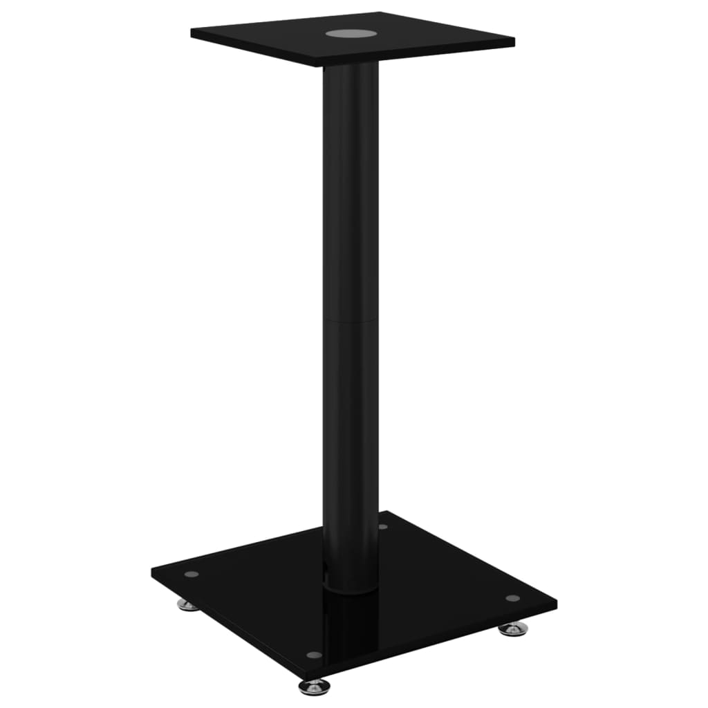 8720845762780_g_en_hd_1 vidaXL Speaker Stands 2 pcs Black Tempered Glass 1 Pillar Design - Image 3