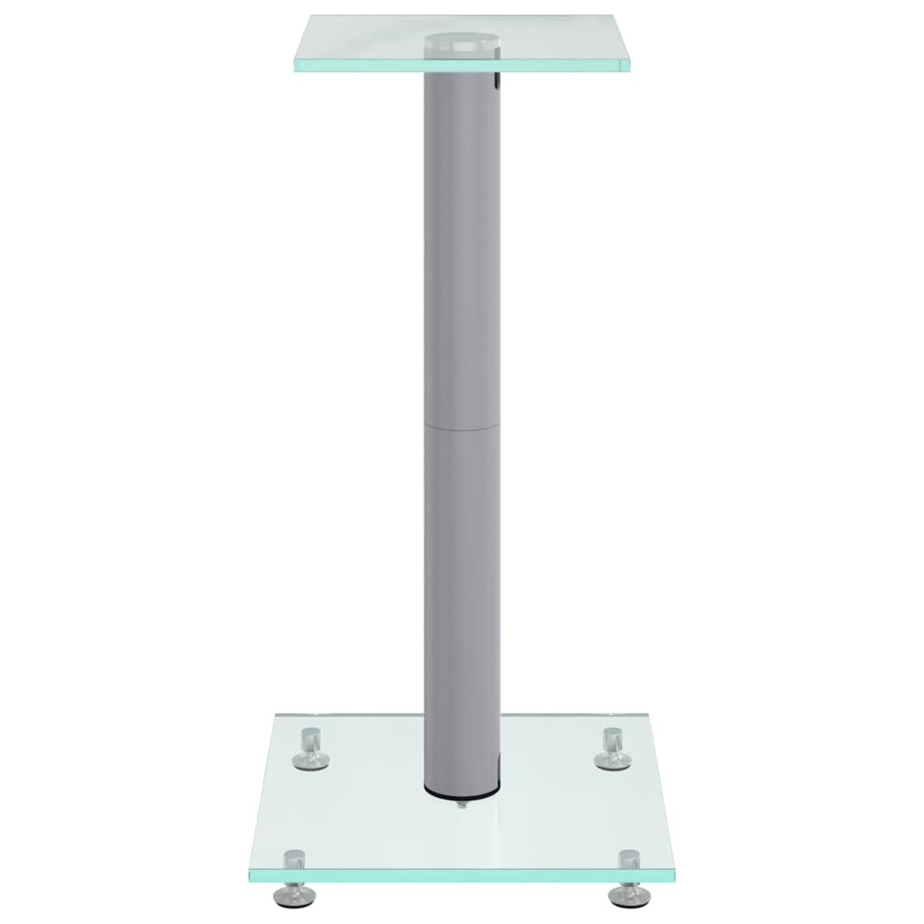 8720845762797_g_en_hd_2 vidaXL Speaker Stands 2 pcs Silver Tempered Glass 1 Pillar Design - Image 4