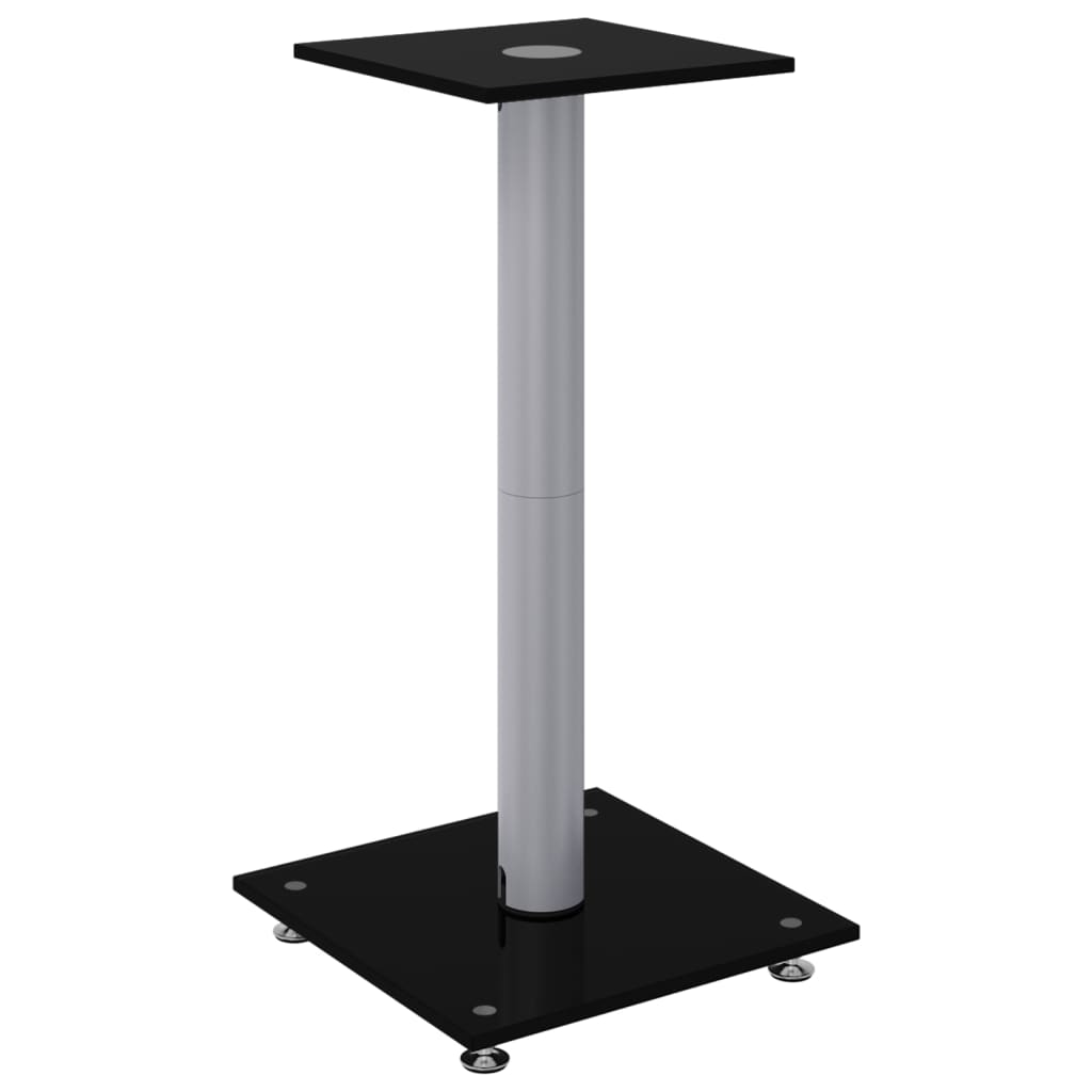 8720845762803_g_en_hd_1 vidaXL Speaker Stands 2 pcs Black&Silver Tempered Glass 1 Pillar Design - Image 3