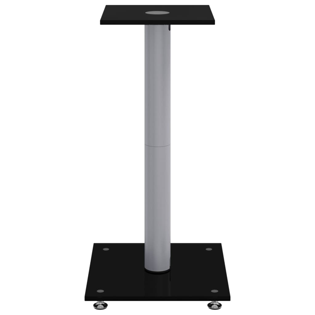 8720845762803_g_en_hd_2 vidaXL Speaker Stands 2 pcs Black&Silver Tempered Glass 1 Pillar Design - Image 4
