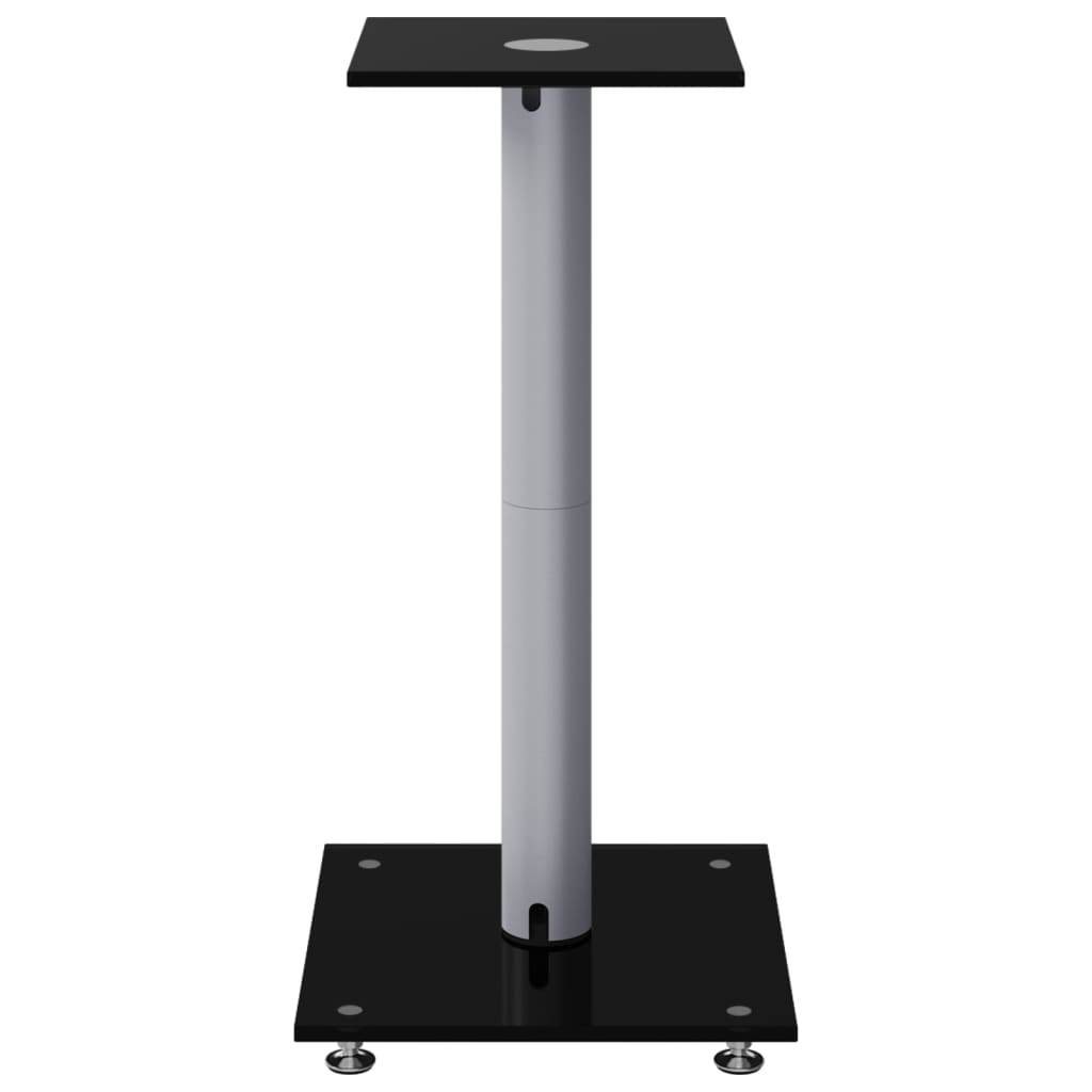 8720845762803_g_en_hd_3 vidaXL Speaker Stands 2 pcs Black&Silver Tempered Glass 1 Pillar Design - Image 5
