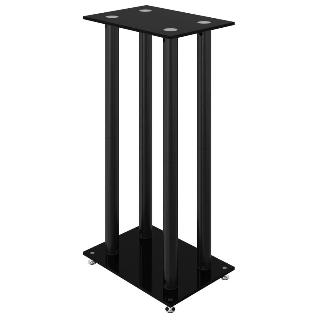 8720845762872_g_en_hd_2 vidaXL Speaker Stands 2 pcs Black Tempered Glass 4 Pillars Design - Image 4