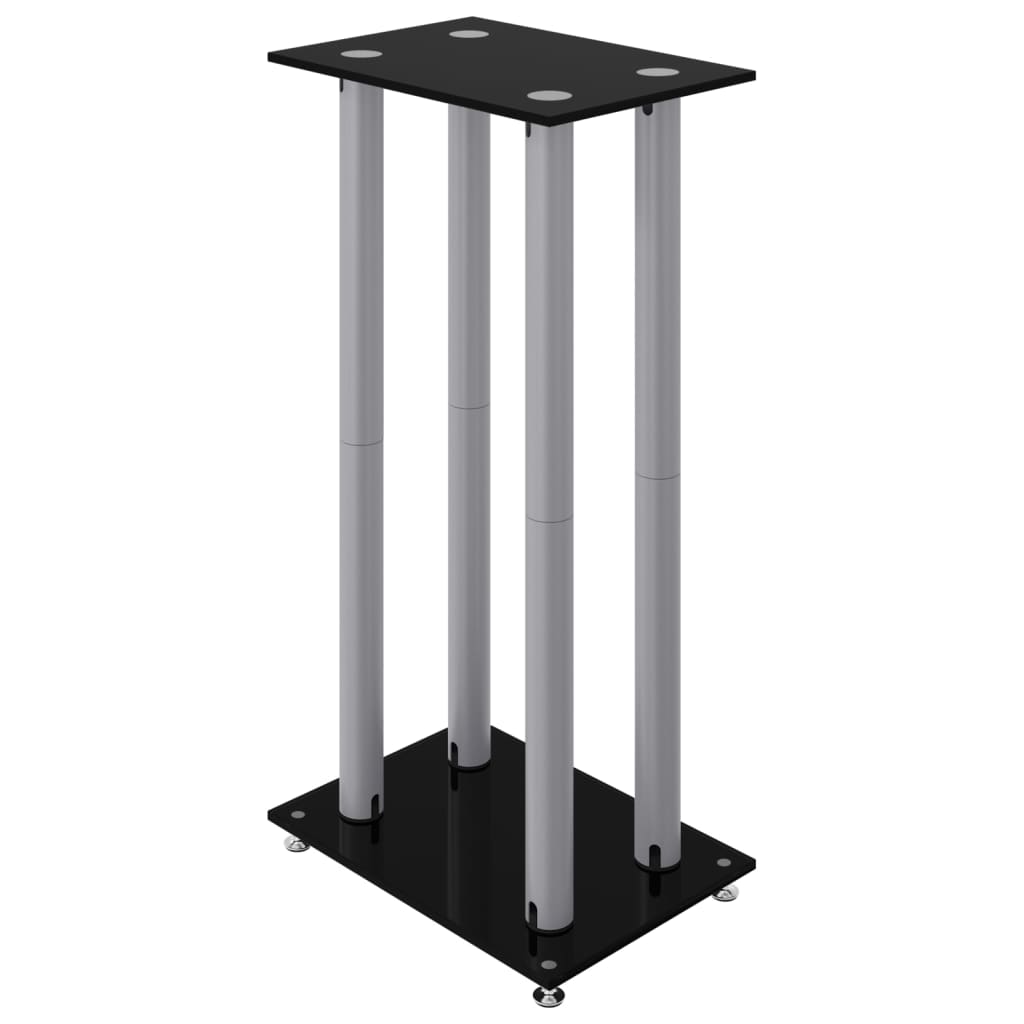 8720845762889_g_en_hd_2 vidaXL Speaker Stands 2 pcs Black&Silver Tempered Glass 4 Pillars Design - Image 4