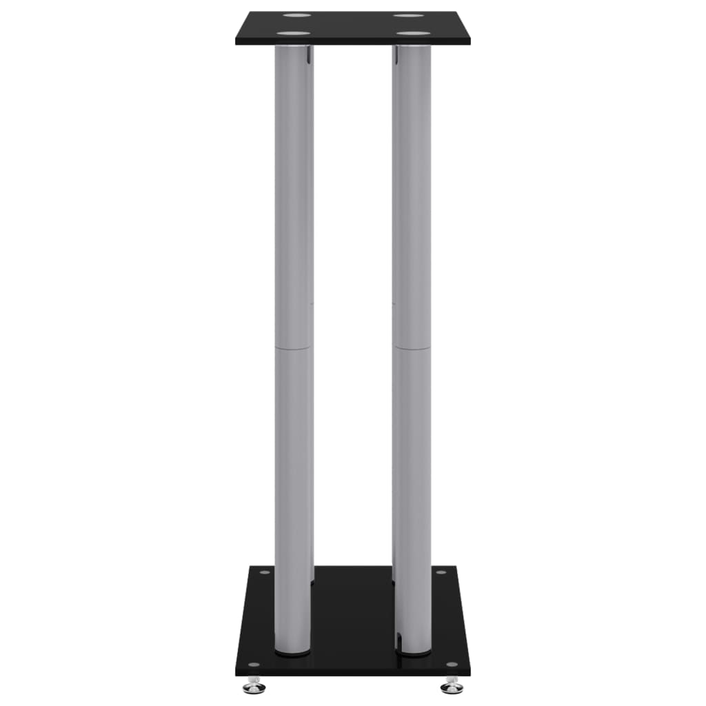 8720845762889_g_en_hd_4 vidaXL Speaker Stands 2 pcs Black&Silver Tempered Glass 4 Pillars Design - Image 6