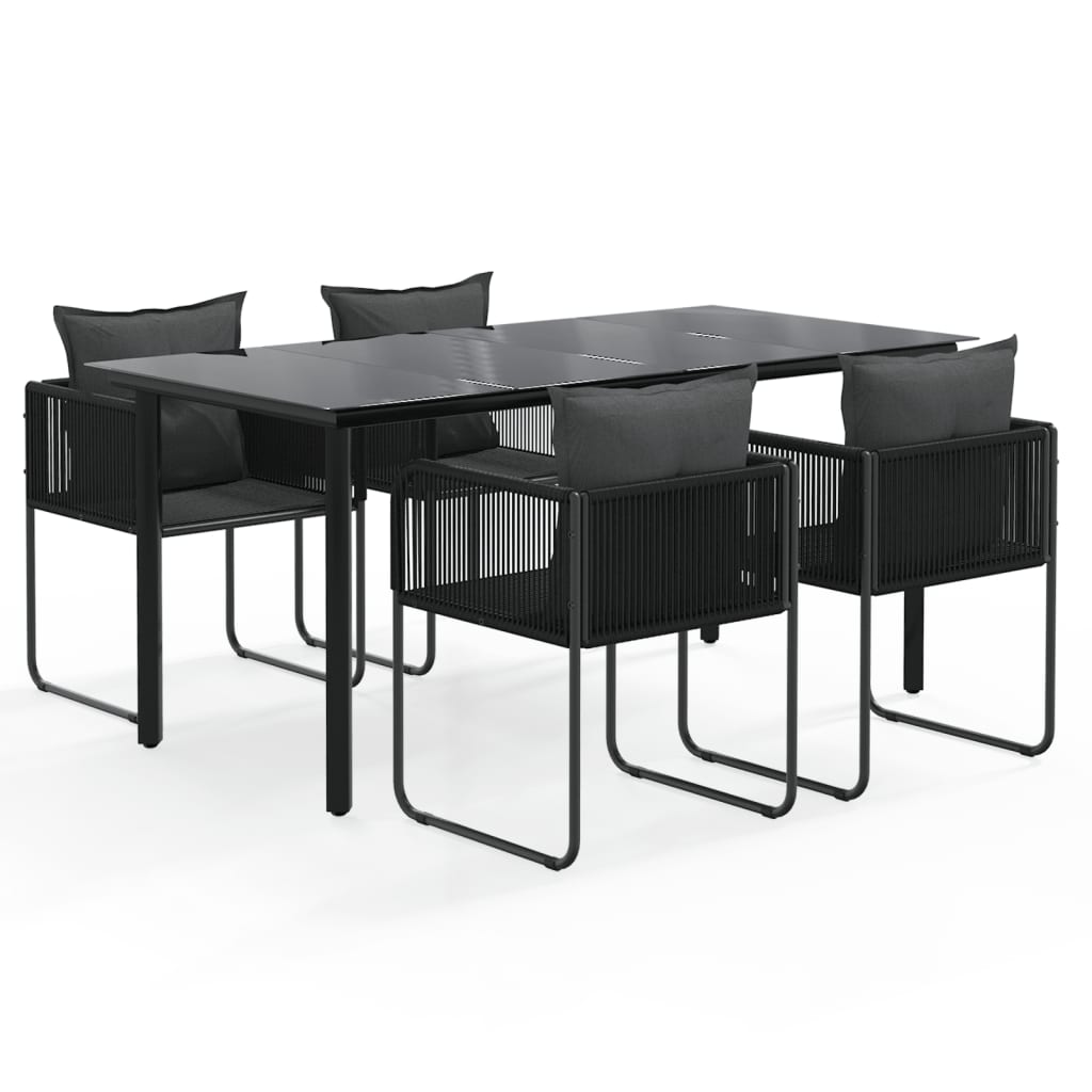 8720845763008_a_en_hd_1 vidaXL 5 Piece Garden Dining Set Black - Image 2