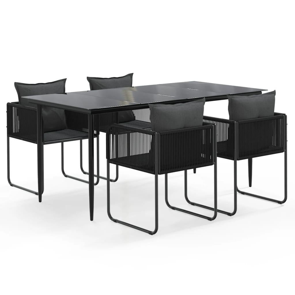 8720845763046_a_en_hd_1 vidaXL 5 Piece Garden Dining Set Black - Image 2