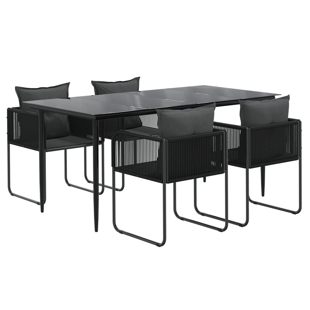 8720845763046_g_en_hd_1 vidaXL 5 Piece Garden Dining Set Black - Image 3