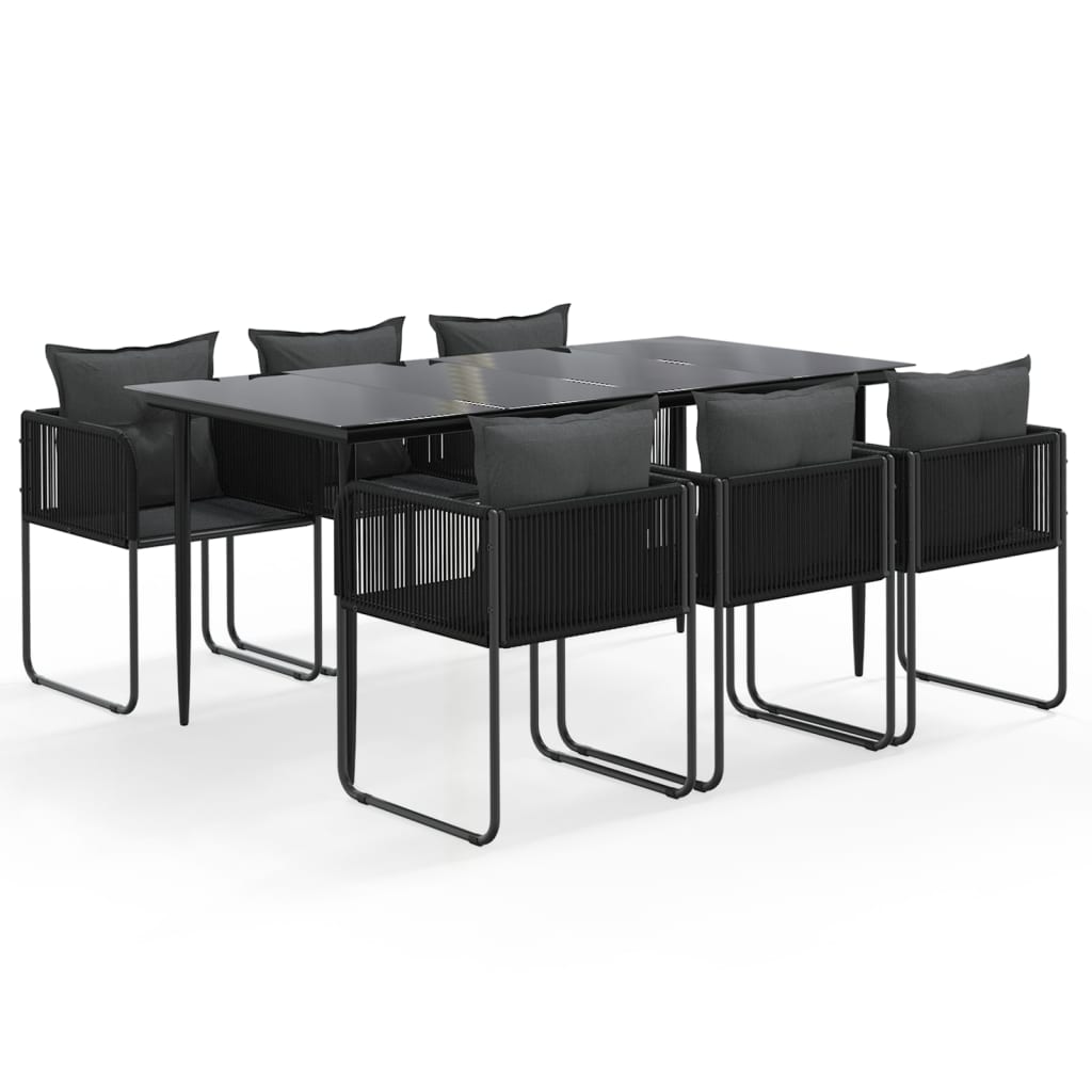 8720845763053_a_en_hd_1 vidaXL 7 Piece Garden Dining Set Black - Image 2