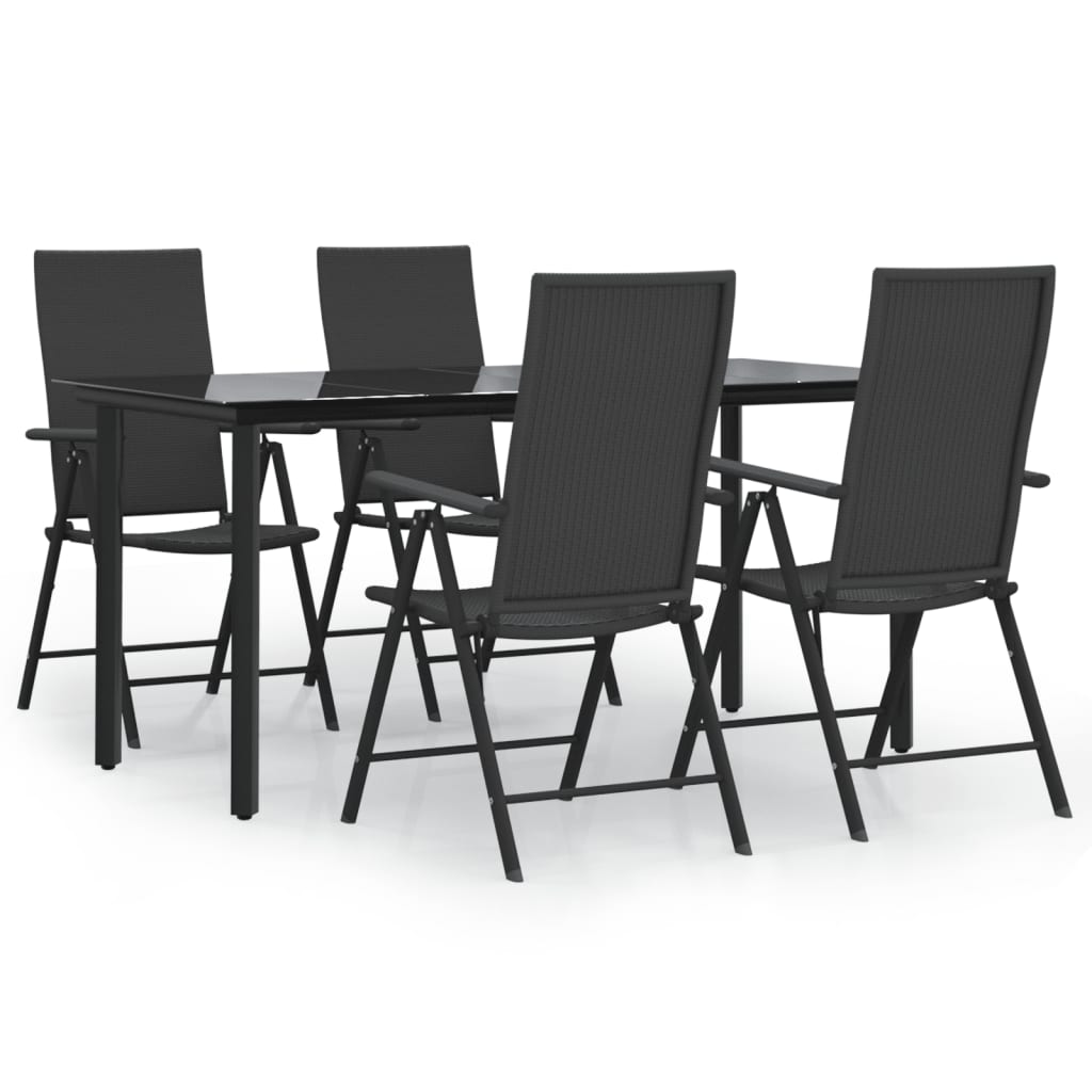 8720845763169_a_en_hd_1 vidaXL 5 Piece Garden Dining Set Black Poly Rattan - Image 2