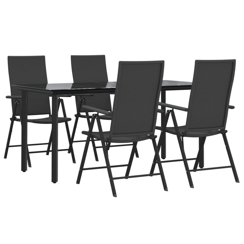 8720845763169_g_en_hd_1 vidaXL 5 Piece Garden Dining Set Black Poly Rattan - Image 3