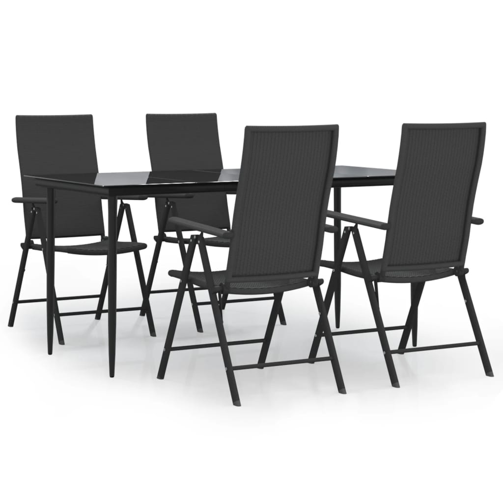 8720845763206_a_en_hd_1 vidaXL 5 Piece Garden Dining Set Black Poly Rattan - Image 2