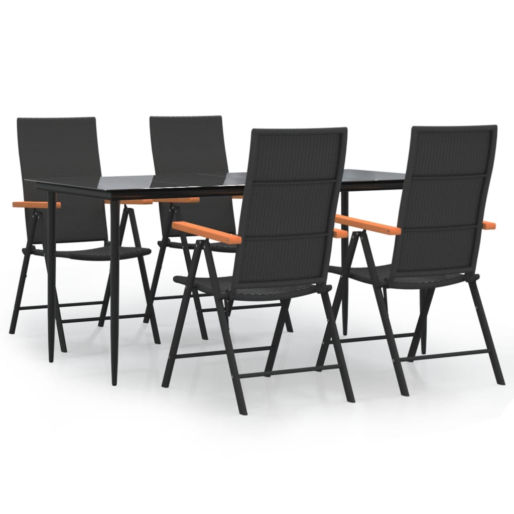 8720845763282_a_en_hd_1 vidaXL 5 Piece Garden Dining Set Black and Brown Poly Rattan - Image 2