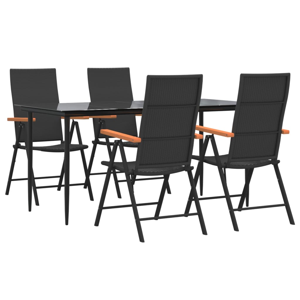 8720845763282_g_en_hd_1 vidaXL 5 Piece Garden Dining Set Black and Brown Poly Rattan - Image 3