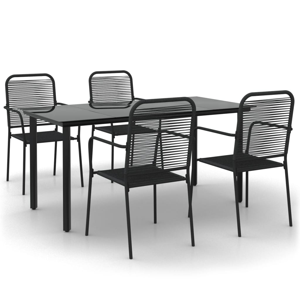 8720845763404_a_en_hd_1 vidaXL 5 Piece Garden Dining Set Black Cotton Rope and Steel - Image 2