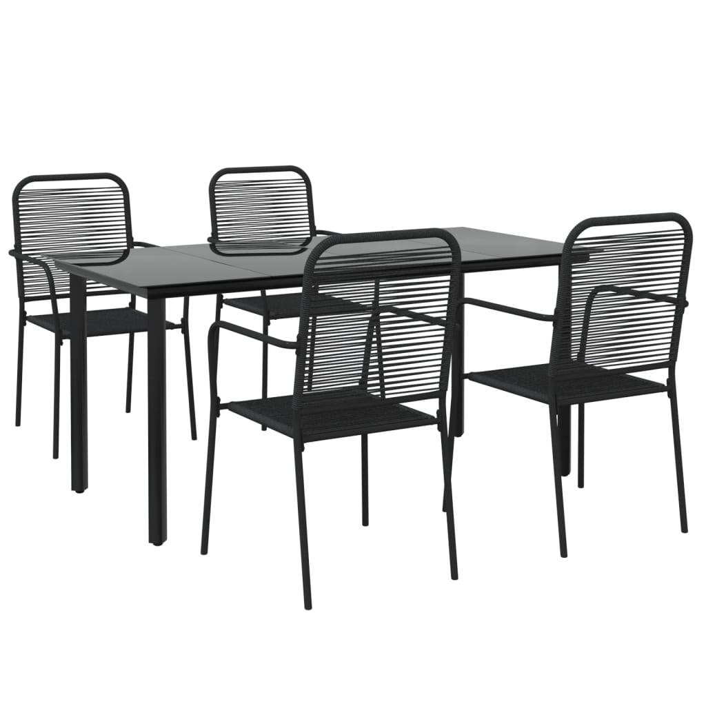 8720845763404_g_en_hd_1 vidaXL 5 Piece Garden Dining Set Black Cotton Rope and Steel - Image 3