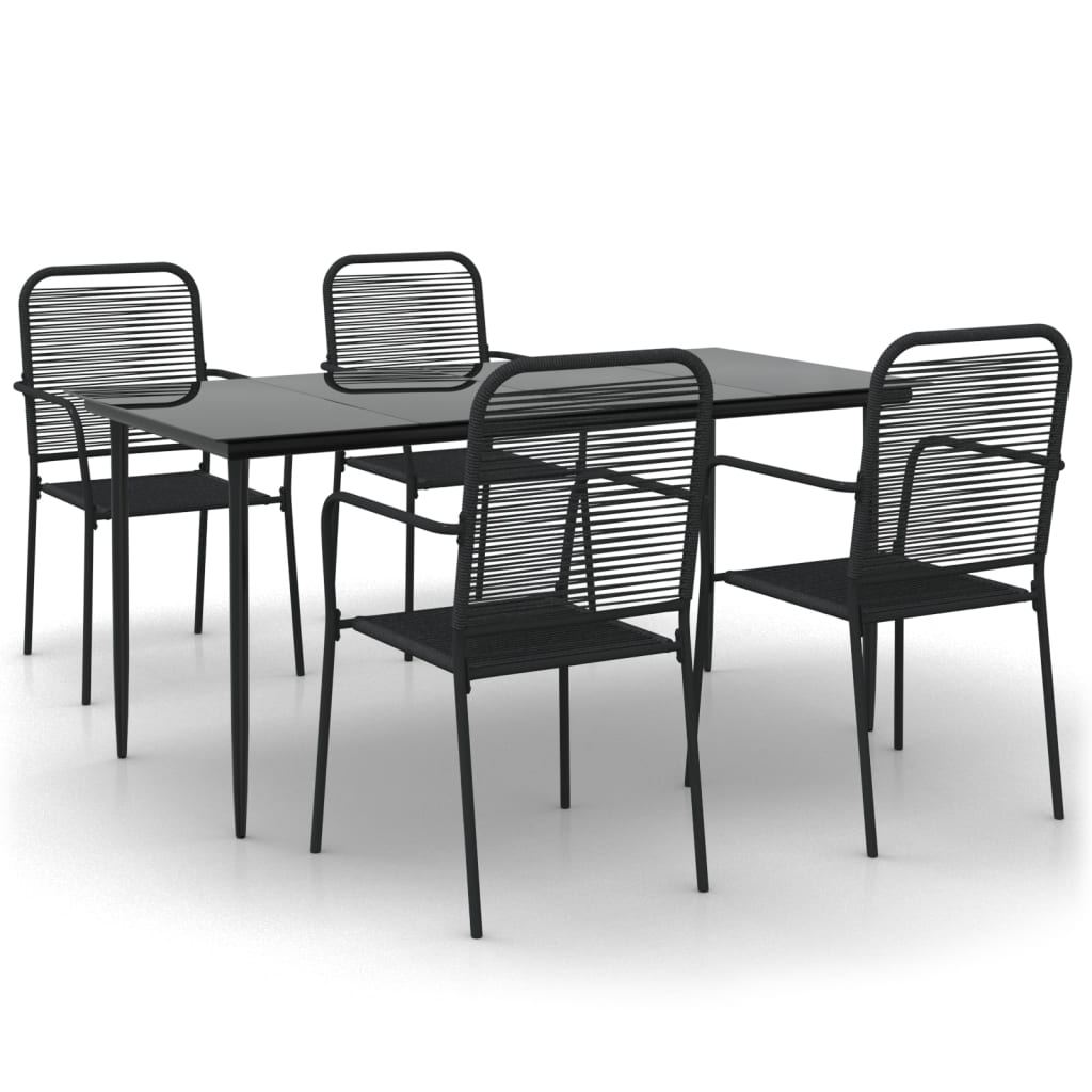 8720845763442_a_en_hd_1 vidaXL 5 Piece Garden Dining Set Black Cotton Rope and Steel - Image 2
