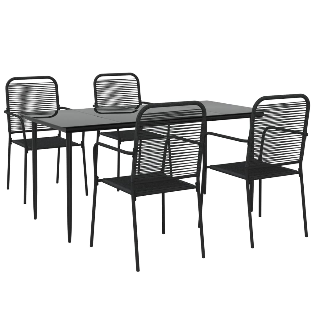 8720845763442_g_en_hd_1 vidaXL 5 Piece Garden Dining Set Black Cotton Rope and Steel - Image 3