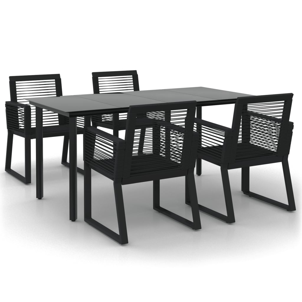8720845763480_a_en_hd_1 vidaXL 5 Piece Garden Dining Set Black PVC Rattan - Image 2