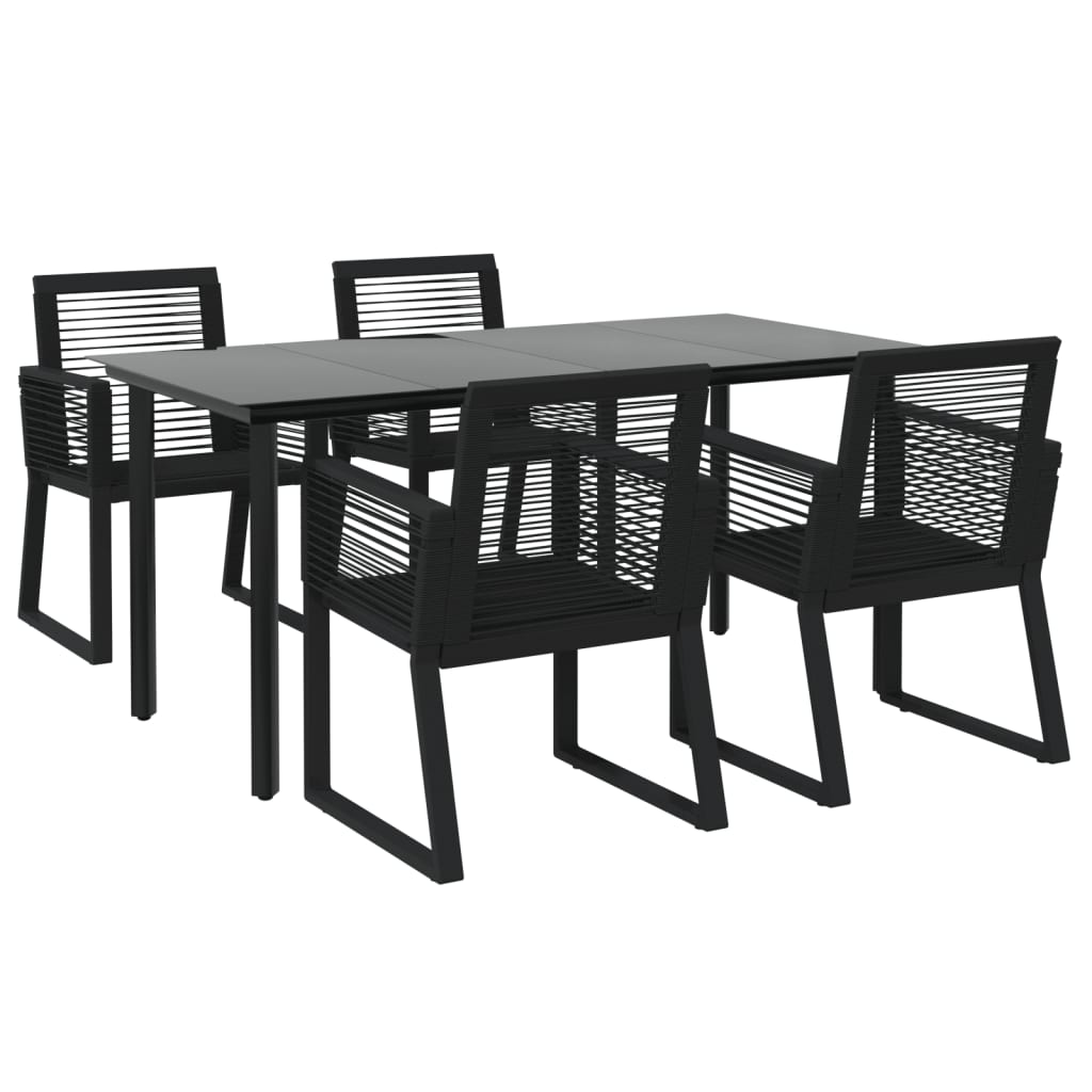 8720845763480_g_en_hd_1 vidaXL 5 Piece Garden Dining Set Black PVC Rattan - Image 3