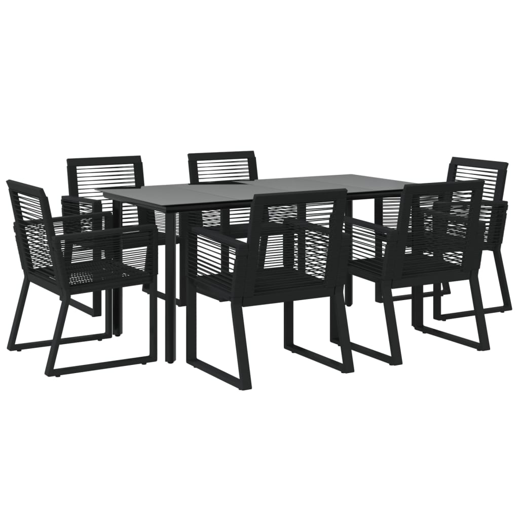 8720845763497_g_en_hd_1 vidaXL 7 Piece Garden Dining Set Black PVC Rattan - Image 3