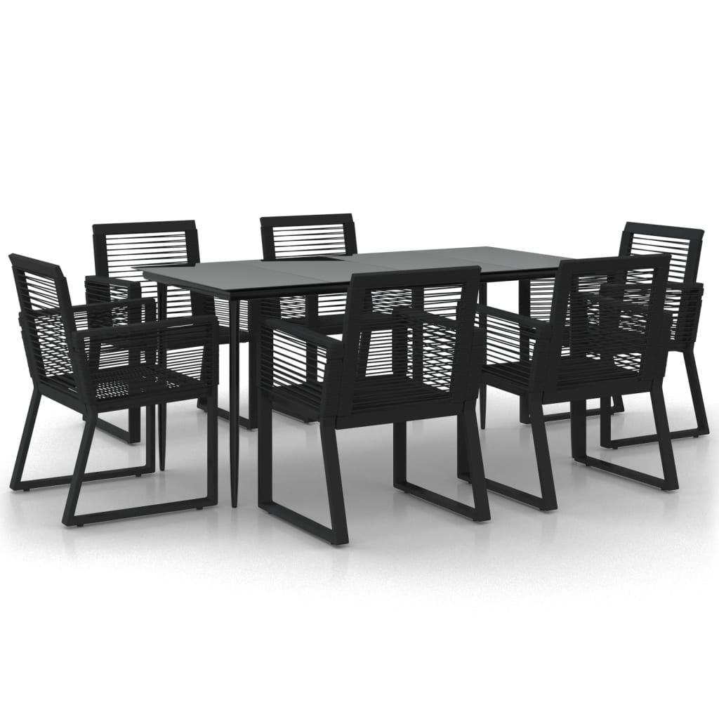 8720845763534_a_en_hd_1 vidaXL 7 Piece Garden Dining Set Black PVC Rattan - Image 2