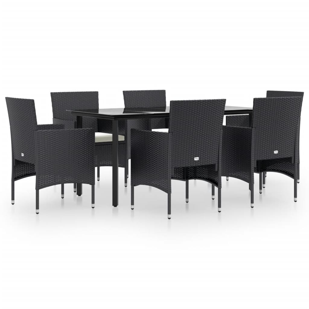 8720845764050_a_en_hd_1 vidaXL 7 Piece Garden Dining Set with Cushions Black - Image 2