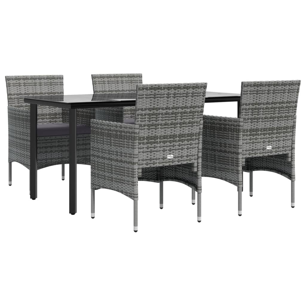 8720845764081_g_en_hd_1 vidaXL 5 Piece Garden Dining Set with Cushions Grey and Black - Image 3