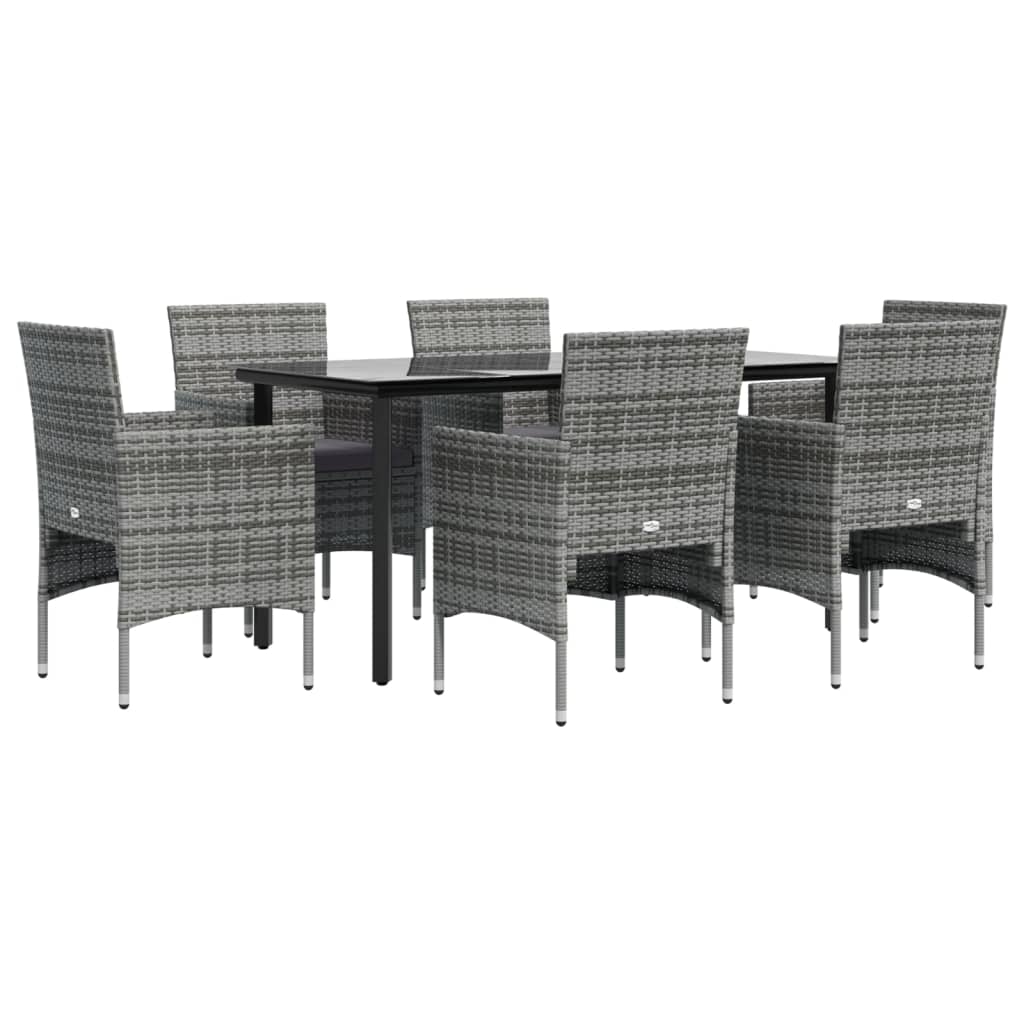 8720845764098_g_en_hd_1 vidaXL 7 Piece Garden Dining Set with Cushions Grey and Black - Image 3