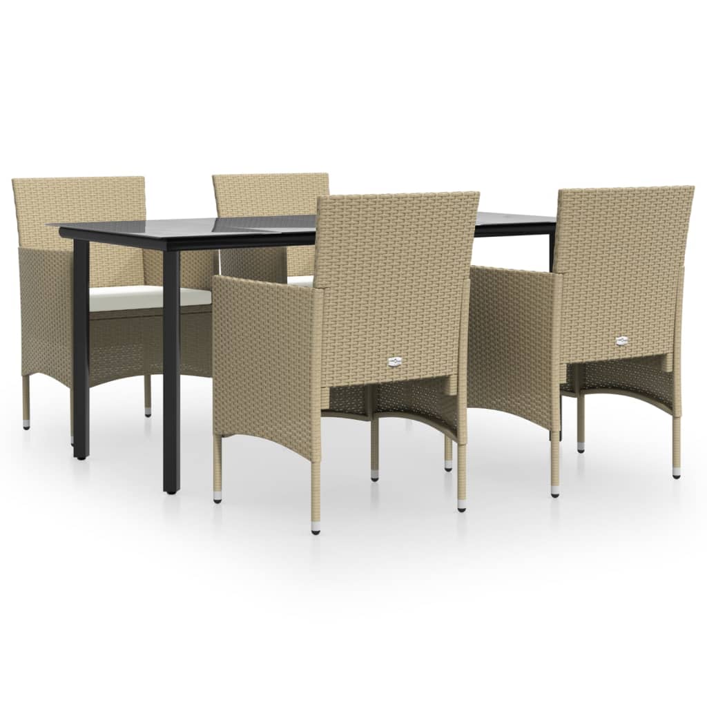 8720845764128_a_en_hd_1 vidaXL 5 Piece Garden Dining Set with Cushions Beige and Black - Image 2