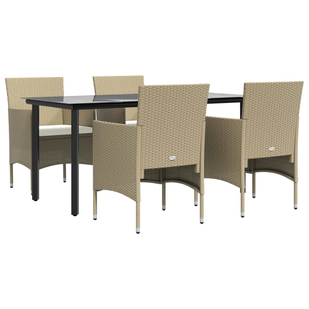 8720845764128_g_en_hd_1 vidaXL 5 Piece Garden Dining Set with Cushions Beige and Black - Image 3