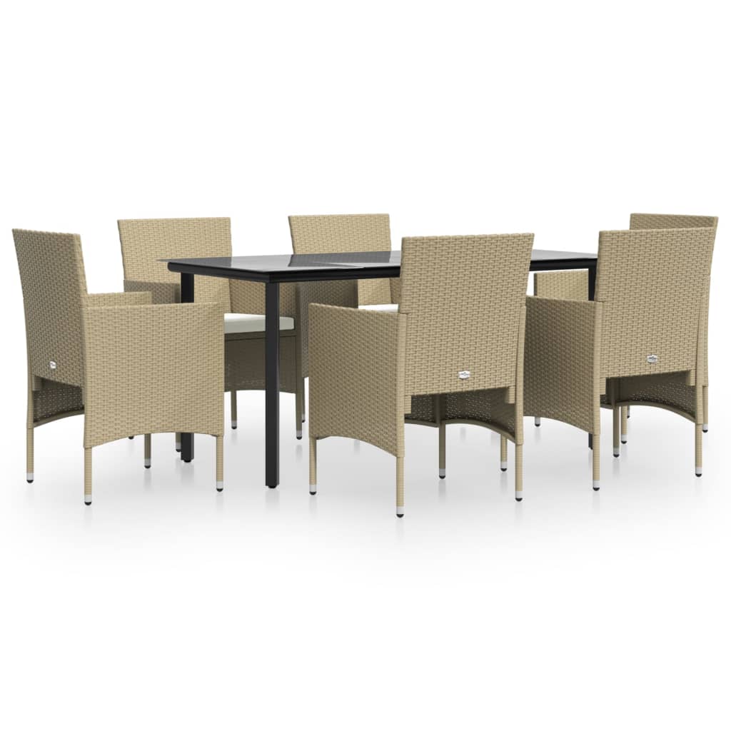 8720845764135_a_en_hd_1 vidaXL 7 Piece Garden Dining Set with Cushions Beige and Black - Image 2