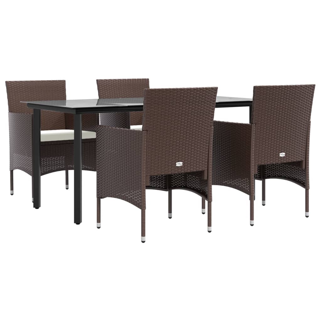 8720845764166_g_en_hd_1 vidaXL 5 Piece Garden Dining Set with Cushions Brown and Black - Image 3