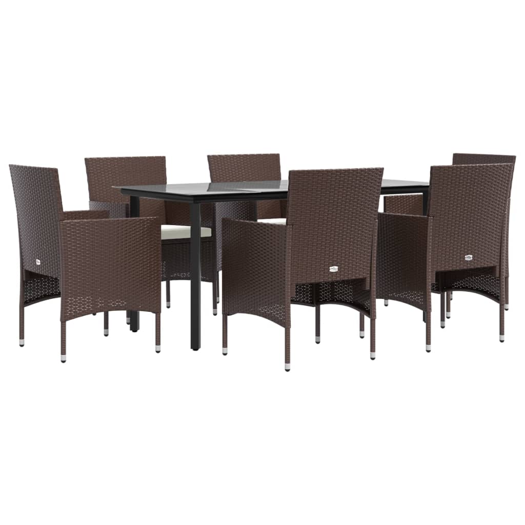 8720845764173_g_en_hd_1 vidaXL 7 Piece Garden Dining Set with Cushions Brown and Black - Image 3