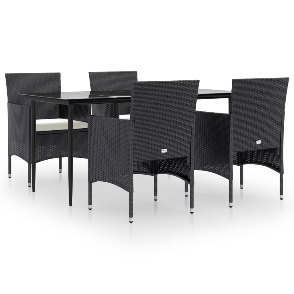 8720845764203_a_en_hd_1 vidaXL 5 Piece Garden Dining Set with Cushions Black - Image 2