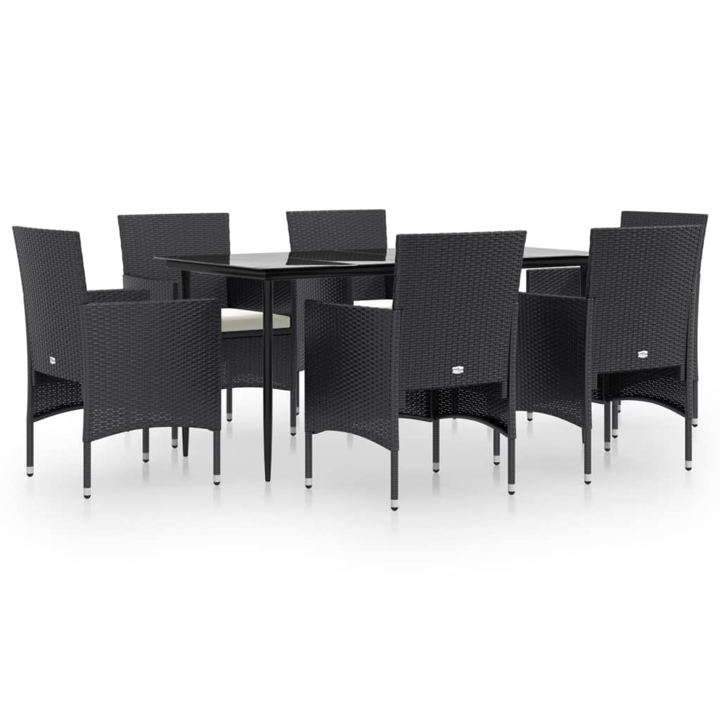 8720845764210_a_en_hd_1 vidaXL 7 Piece Garden Dining Set with Cushions Black - Image 2