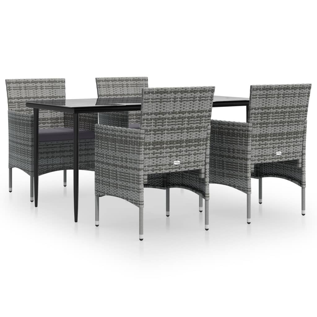 8720845764241_a_en_hd_1 vidaXL 5 Piece Garden Dining Set with Cushions Grey and Black - Image 2