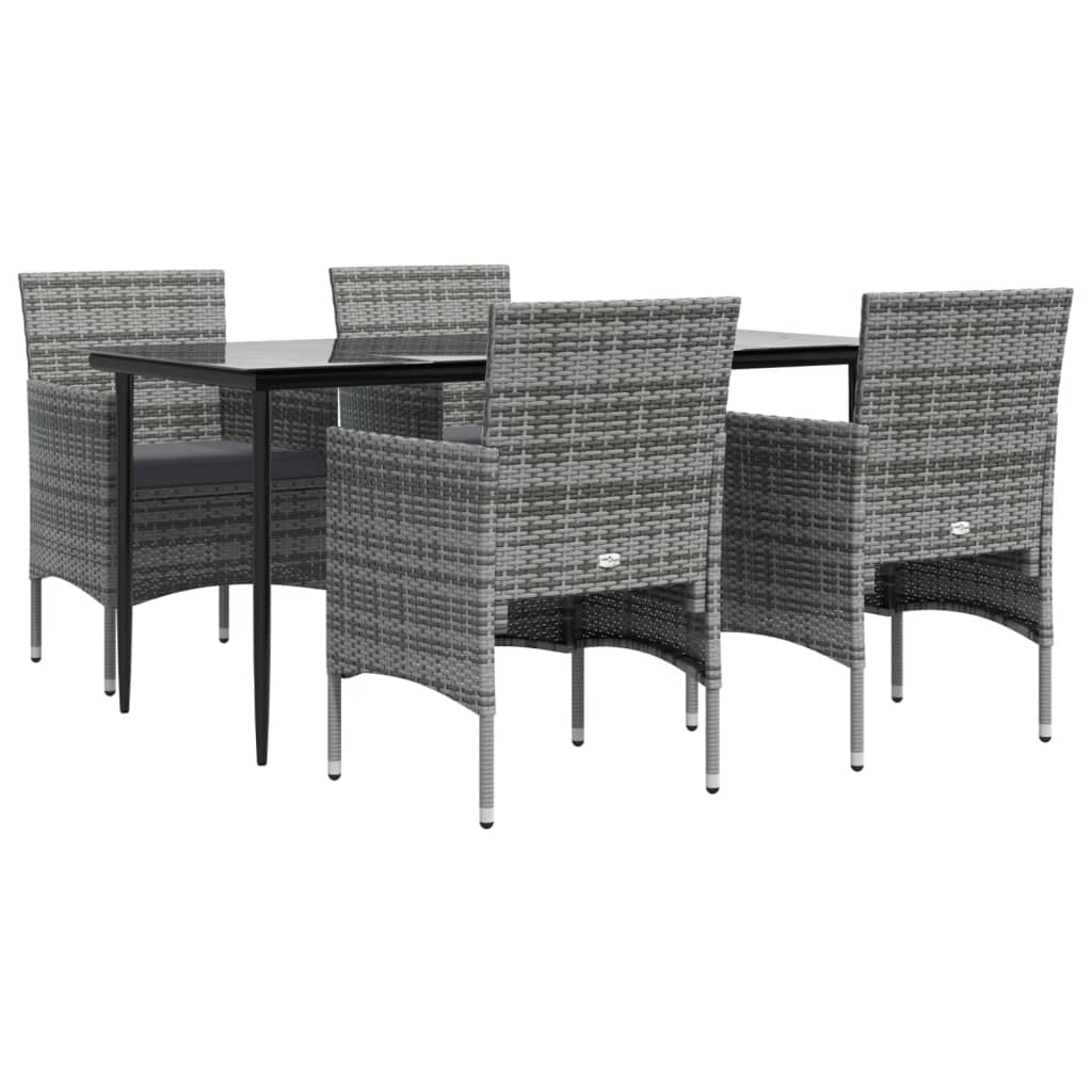 8720845764241_g_en_hd_1 vidaXL 5 Piece Garden Dining Set with Cushions Grey and Black - Image 3