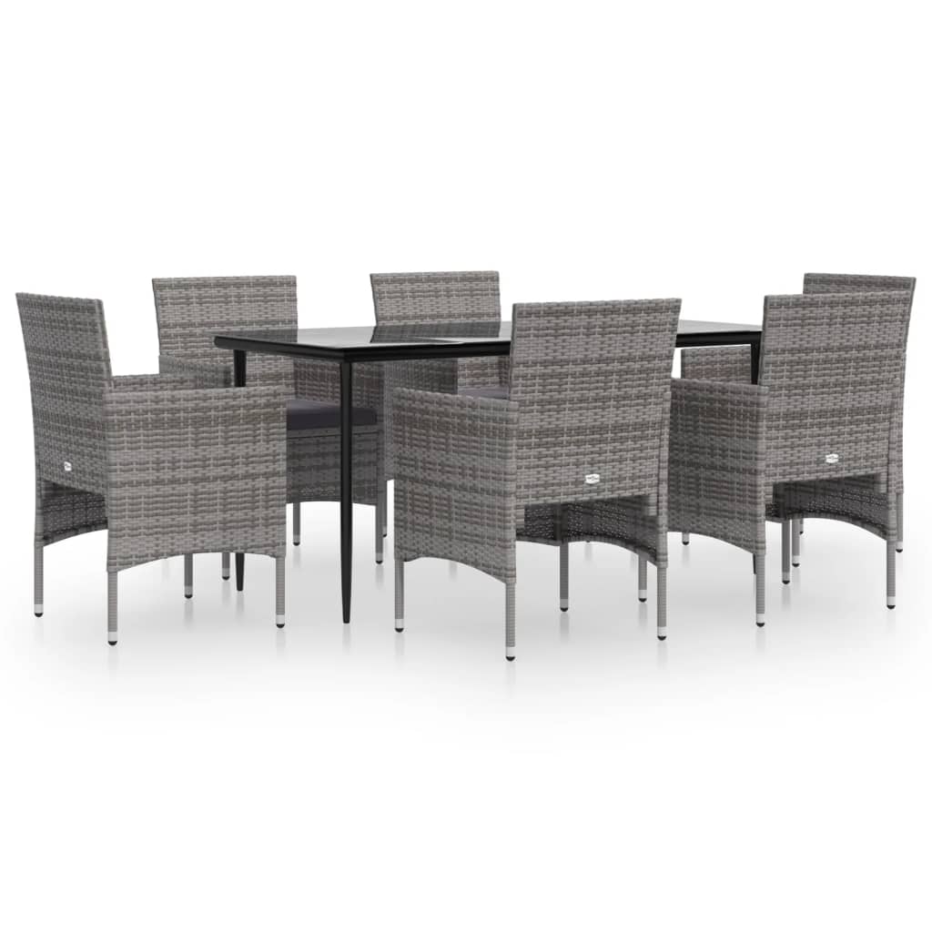 8720845764258_a_en_hd_1 vidaXL 7 Piece Garden Dining Set with Cushions Grey and Black - Image 2