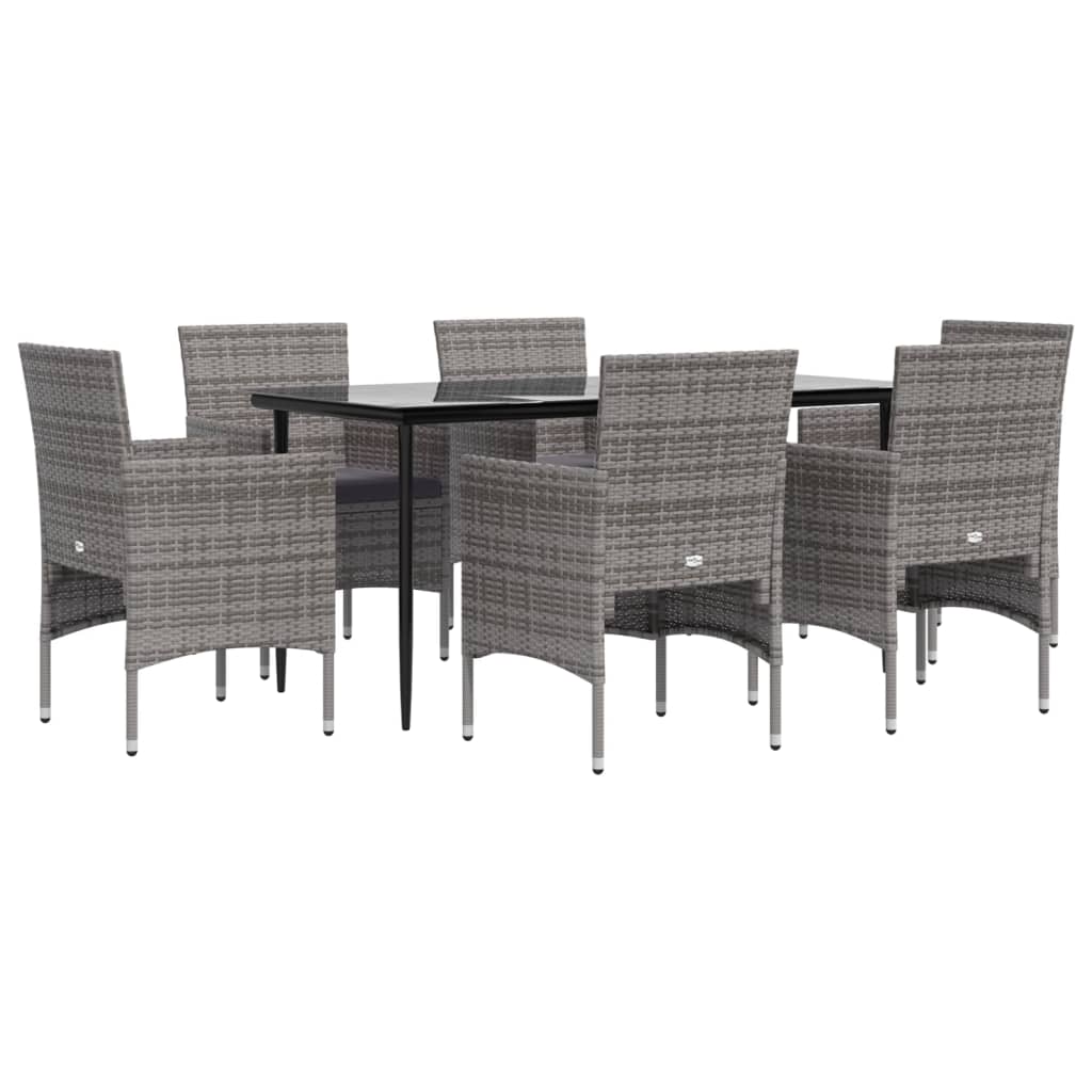 8720845764258_g_en_hd_1 vidaXL 7 Piece Garden Dining Set with Cushions Grey and Black - Image 3