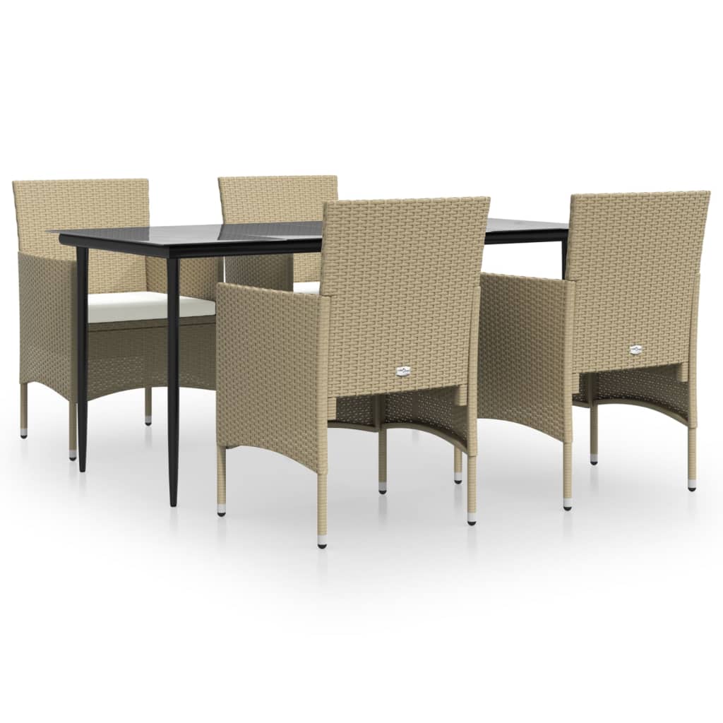 8720845764289_a_en_hd_1 vidaXL 5 Piece Garden Dining Set with Cushions Beige and Black - Image 2