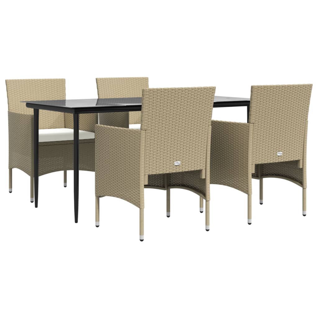 8720845764289_g_en_hd_1 vidaXL 5 Piece Garden Dining Set with Cushions Beige and Black - Image 3