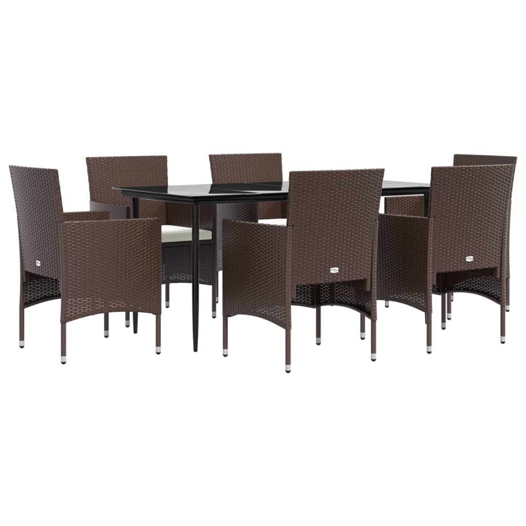 8720845764333_g_en_hd_1 vidaXL 7 Piece Garden Dining Set with Cushions Brown and Black - Image 3