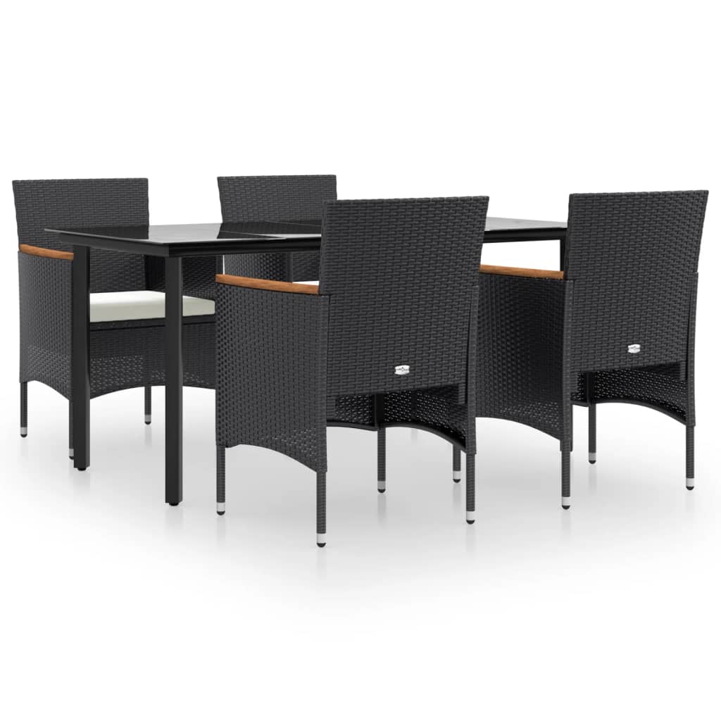 8720845764364_a_en_hd_1 vidaXL 5 Piece Garden Dining Set with Cushions Black - Image 2