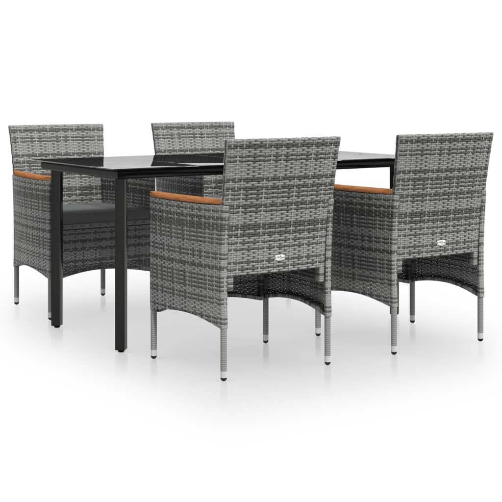 8720845764401_a_en_hd_1 vidaXL 5 Piece Garden Dining Set with Cushions Grey and Black - Image 2