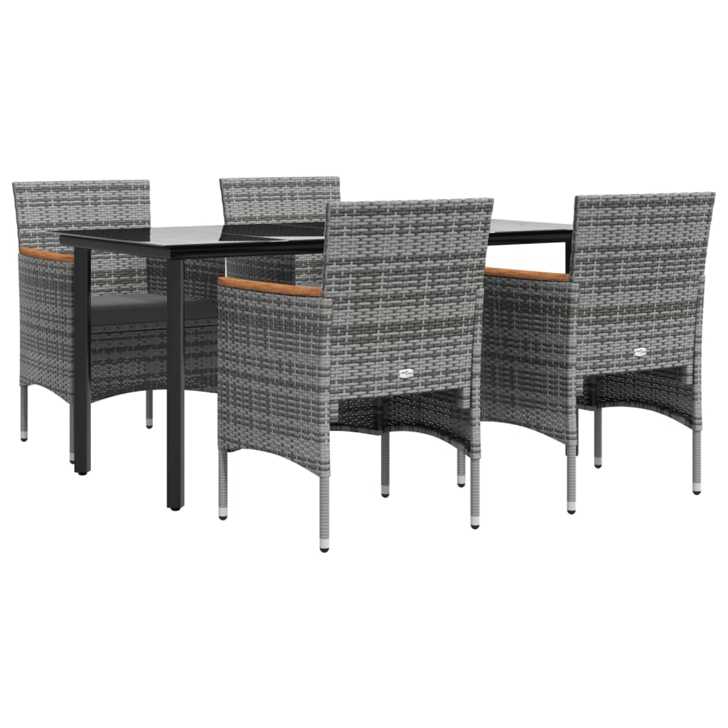 8720845764401_g_en_hd_1 vidaXL 5 Piece Garden Dining Set with Cushions Grey and Black - Image 3