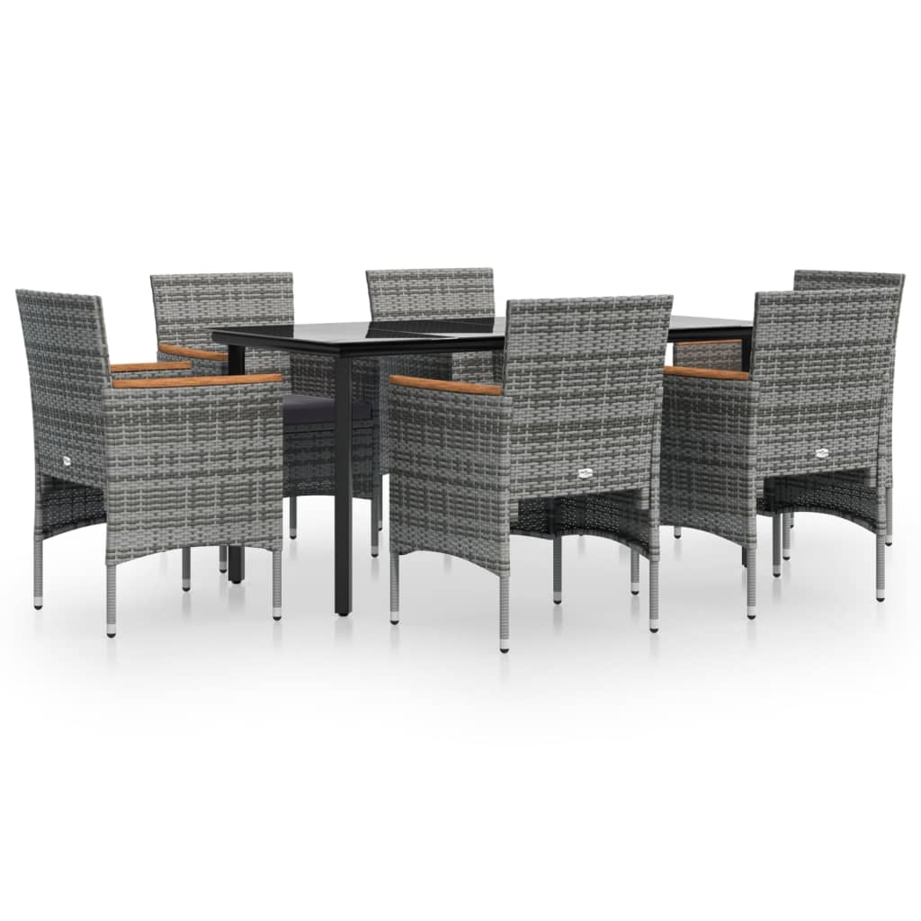 8720845764418_a_en_hd_1 vidaXL 7 Piece Garden Dining Set with Cushions Grey and Black - Image 2